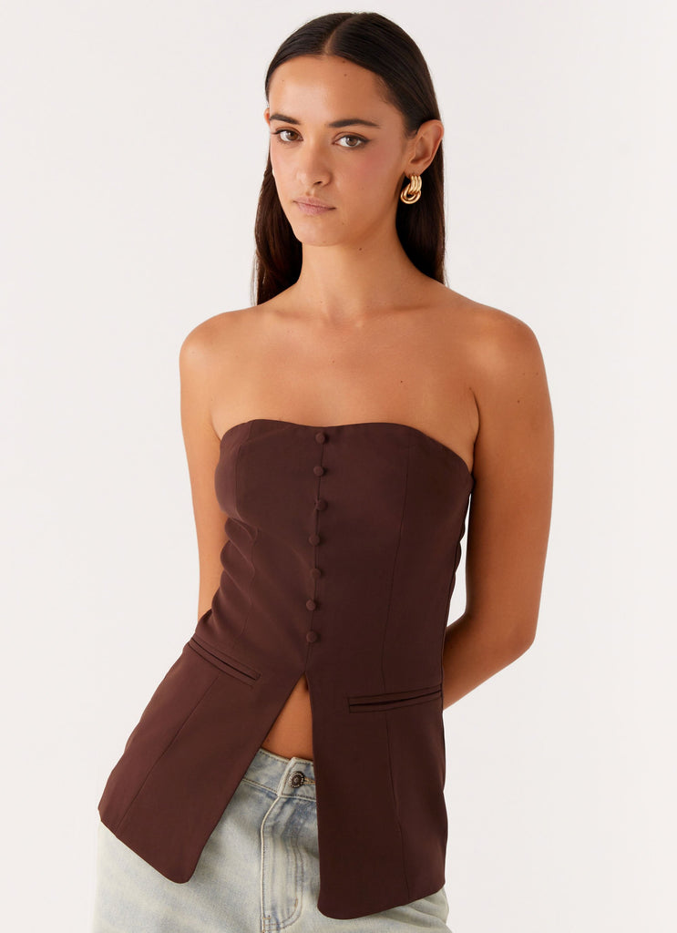 Riveria Strapless Top - Chocolate