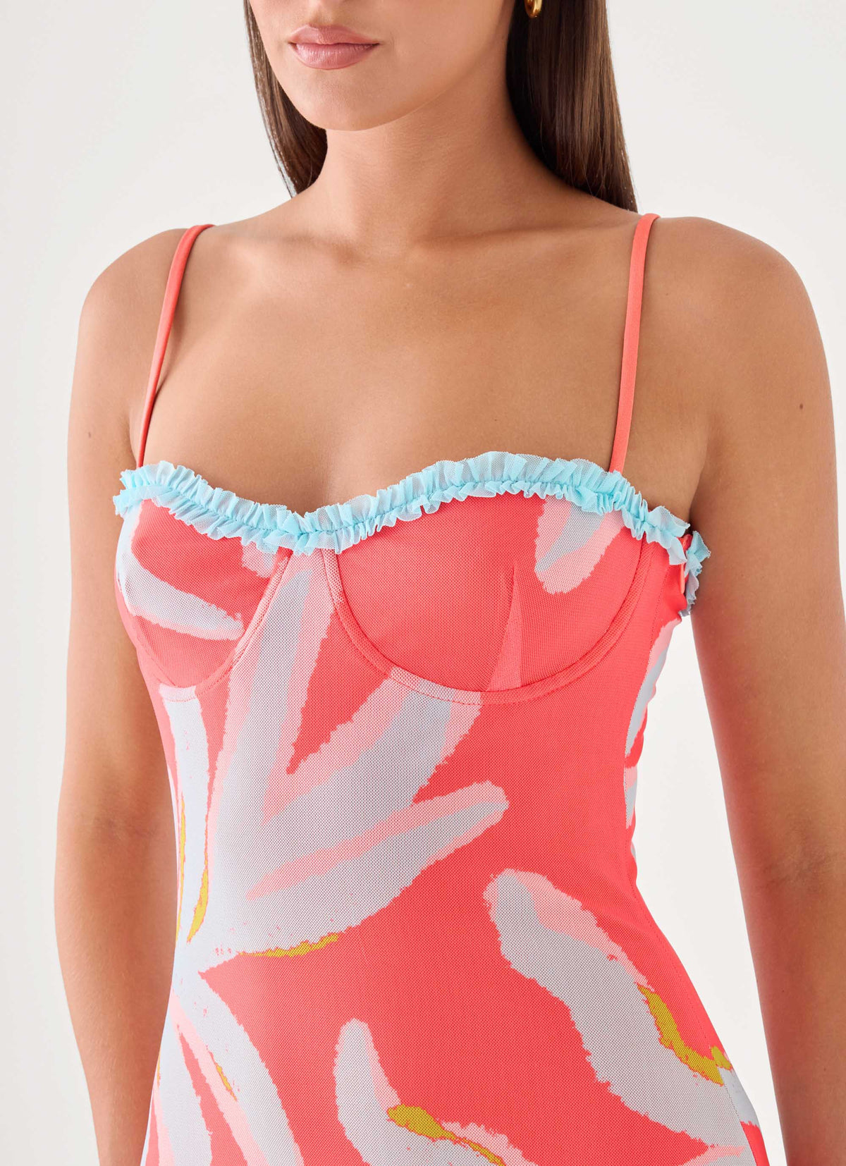Riviera Muse Maxi Dress - Coral Palm Print