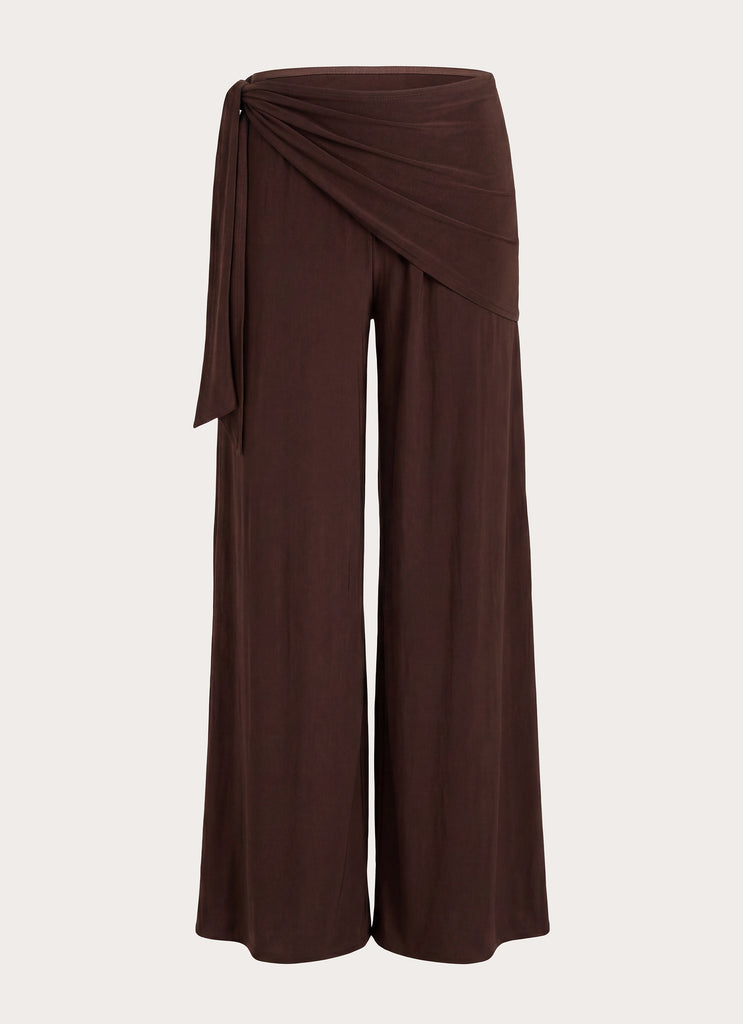 Riyan Waist Scarf Pant - Chocolate
