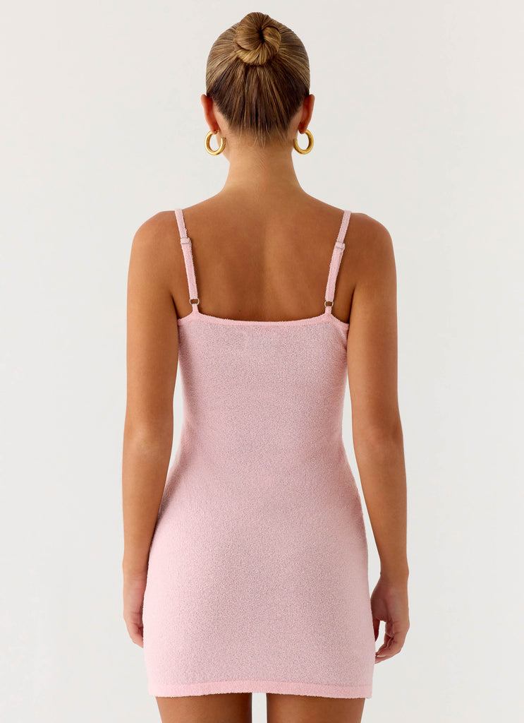 Roa Embellished Knit Mini Dress - Pink
