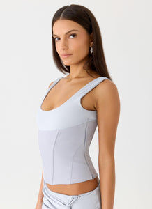 Romana Corset Top - Misty Blue