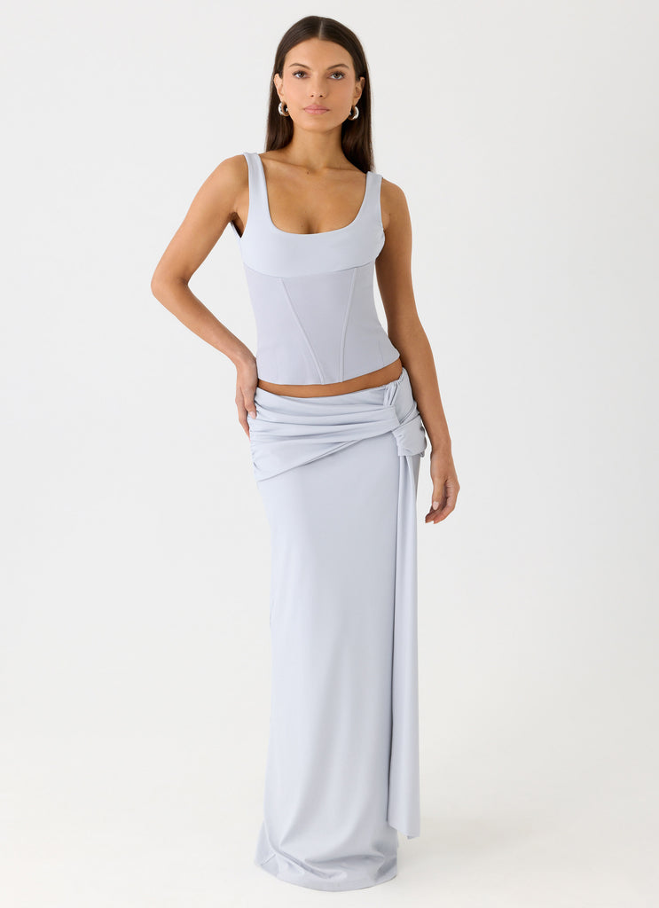 Romana Maxi Skirt - Misty Blue