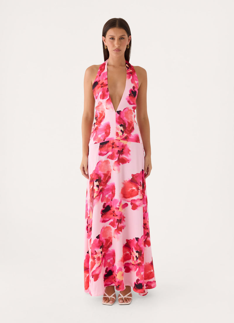 Rosey Cheeks Maxi Dress - Pink Floral