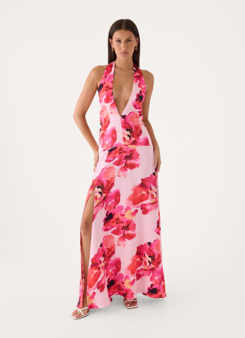 Rosey Cheeks Maxi Dress - Pink Floral