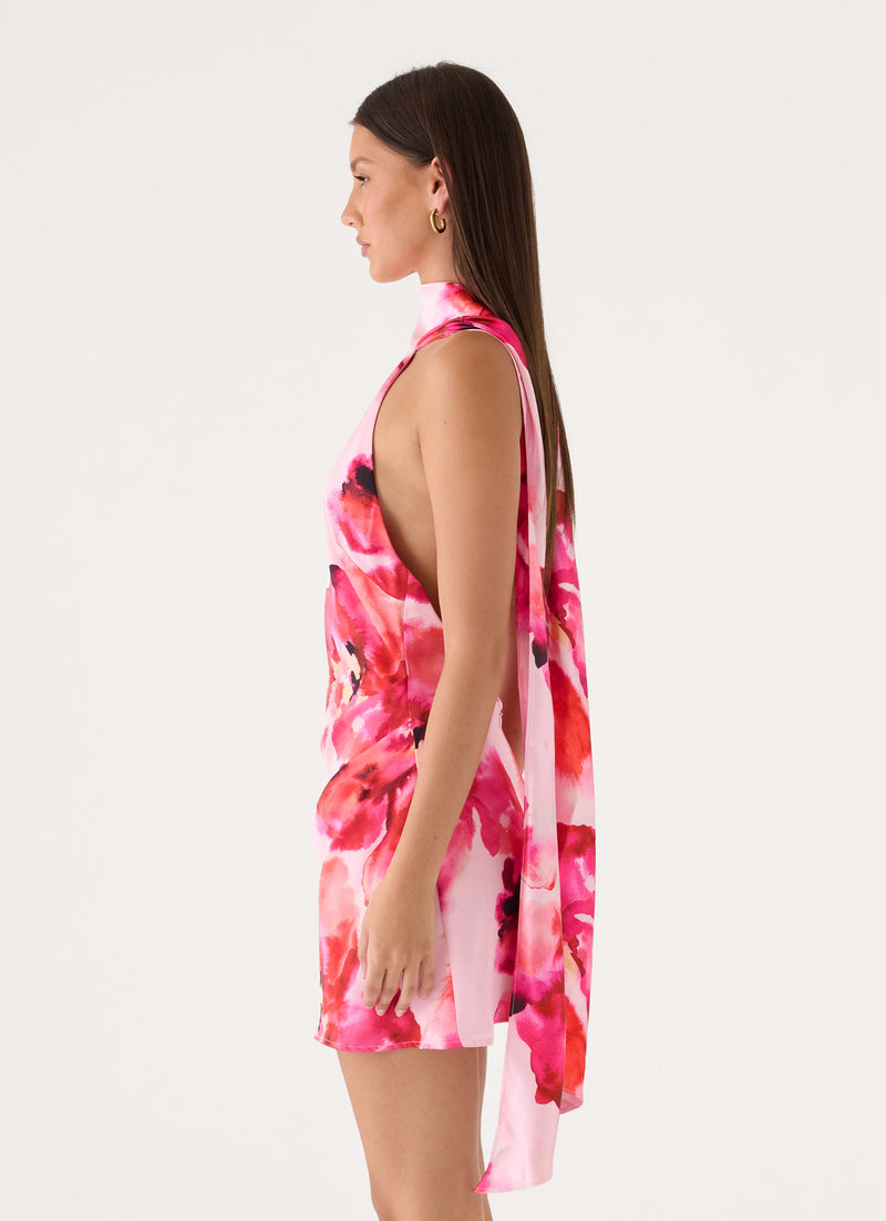 Rosey Cheeks Mini Dress - Pink Floral