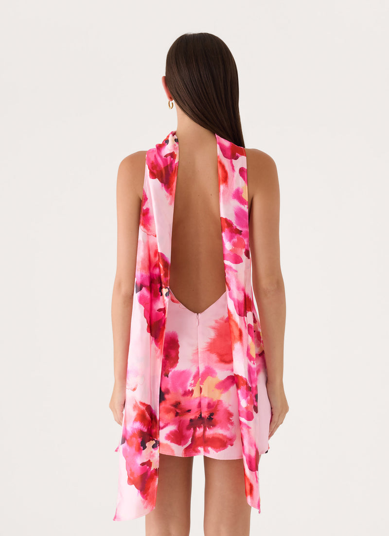 Rosey Cheeks Mini Dress - Pink Floral