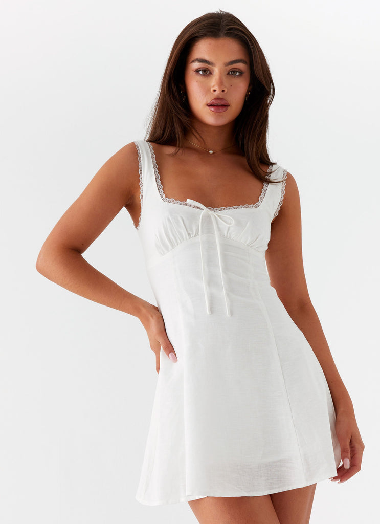 Rowena Mini Dress White – Peppermayo