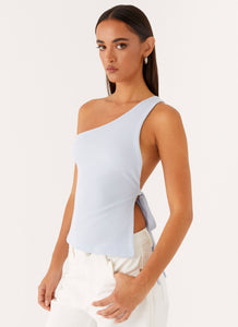 Safiya One Shoulder Top - Blue