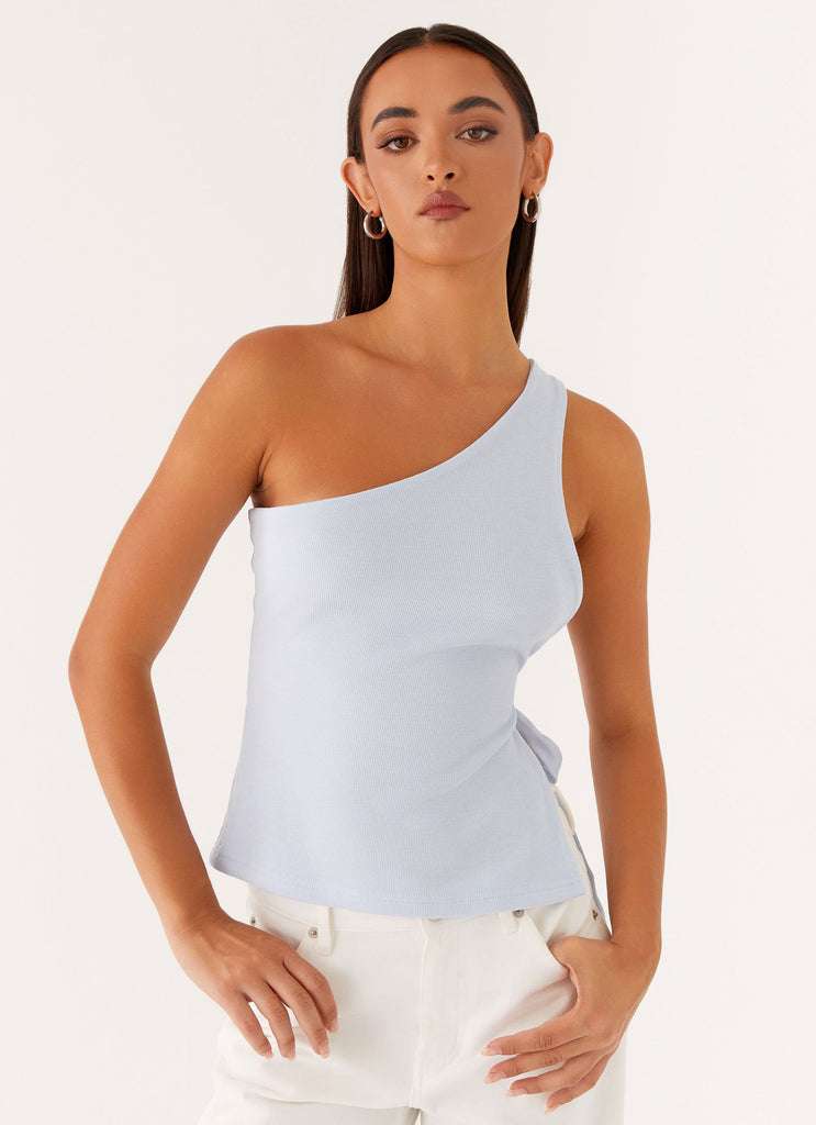 Safiya One Shoulder Top - Blue