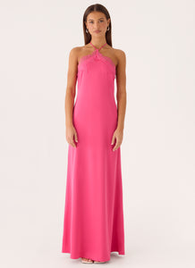 Samaria Halter Maxi Dress - Berry