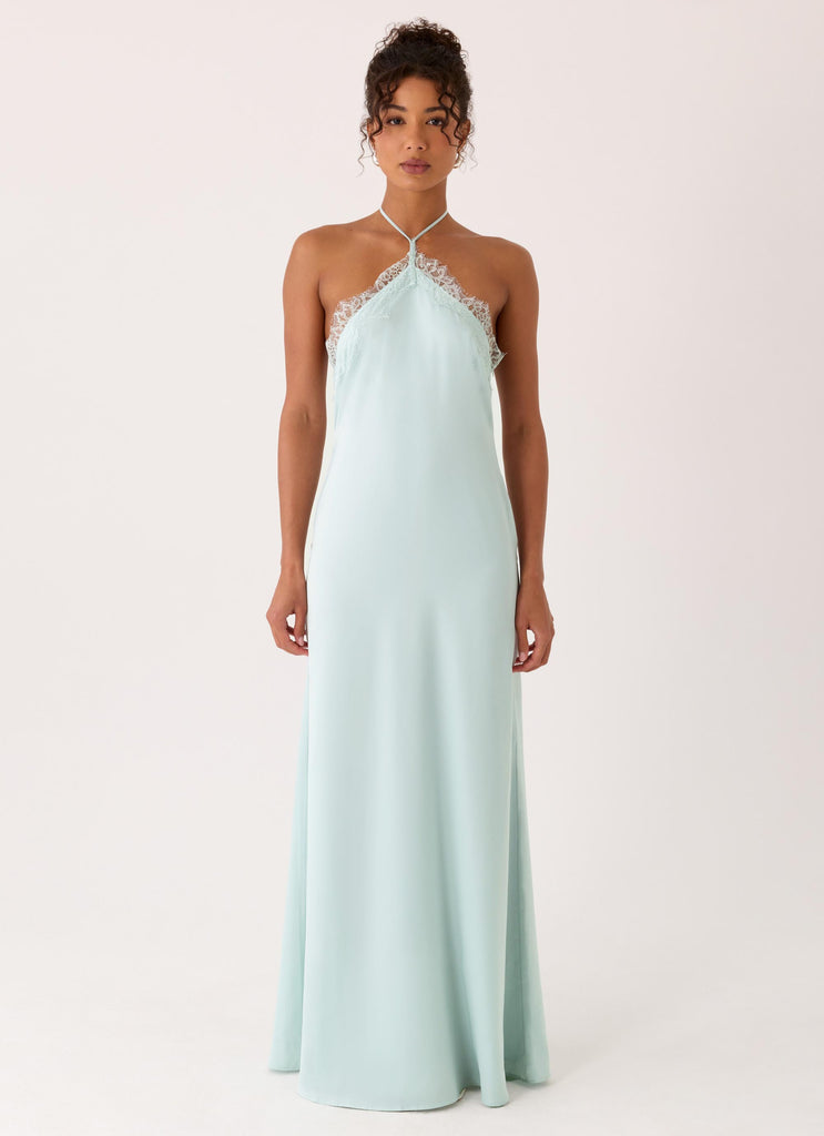Samaria Halter Maxi Dress - Aqua