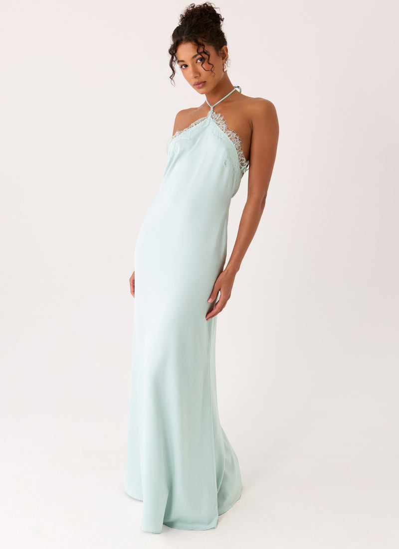 Samaria Halter Maxi Dress - Aqua