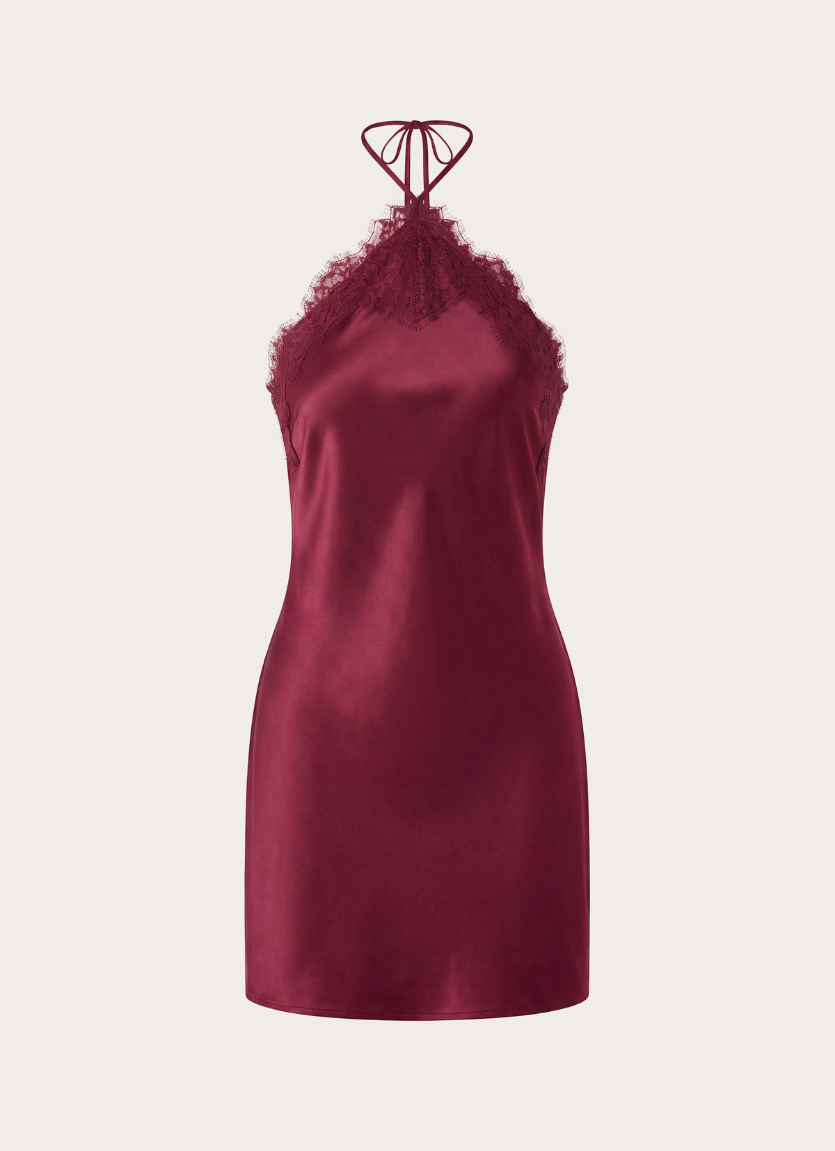 Samaria Halter Mini Dress - Burgundy