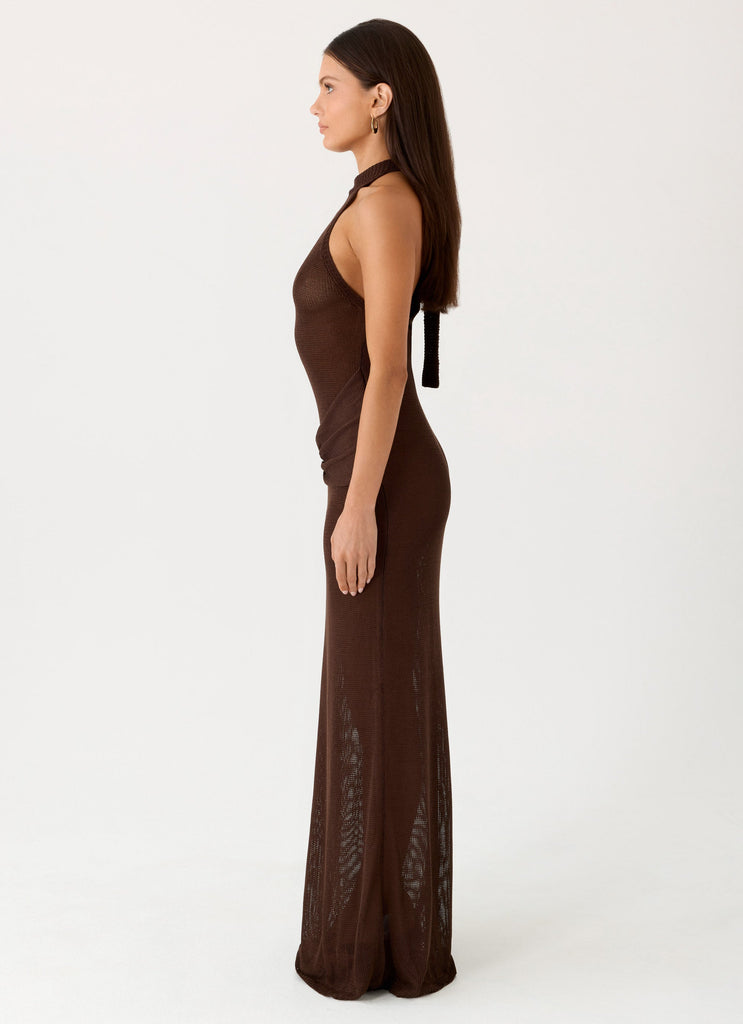 Saoirse Knit Maxi Dress - Chocolate