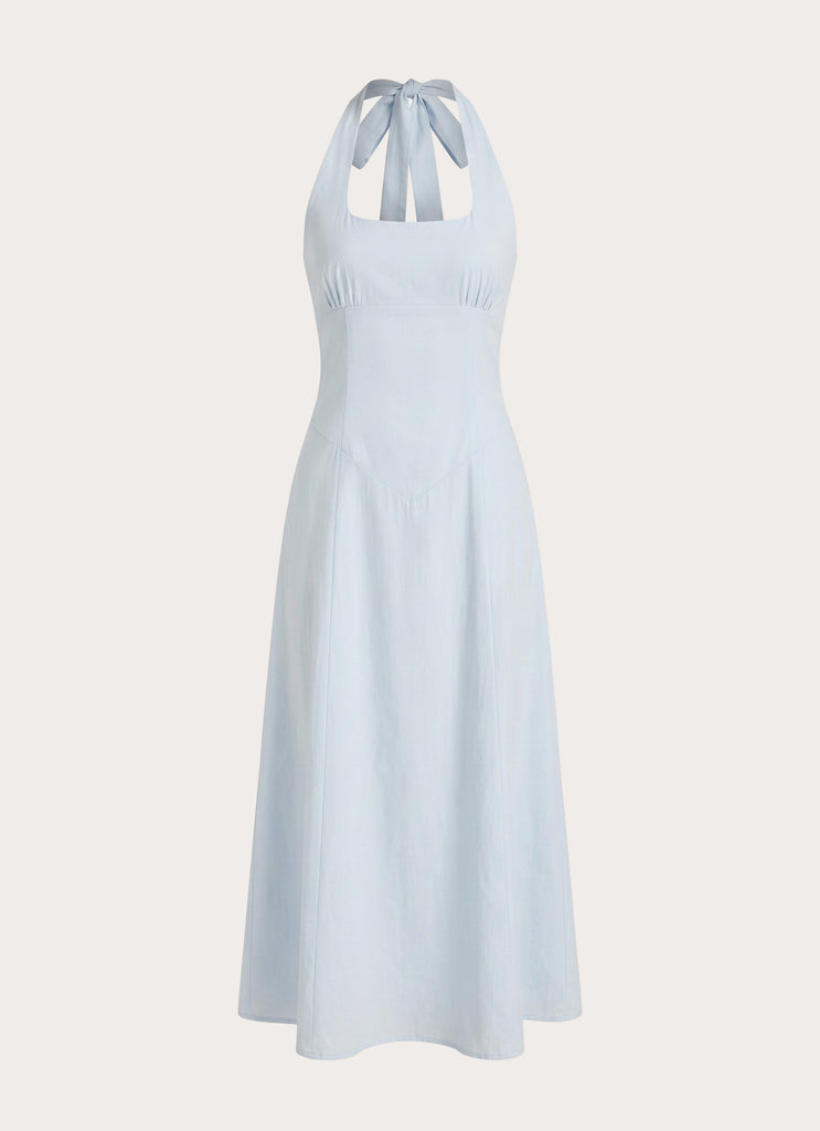 Sarrah Halter Midi Dress - Blue