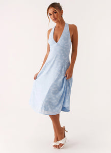 Sashi Halterneck Midi Dress - Pale Blue