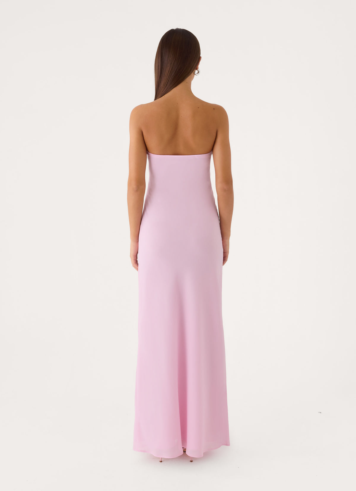 Sassafras Beaded Flower Strapless Maxi Dress - Soft Pink