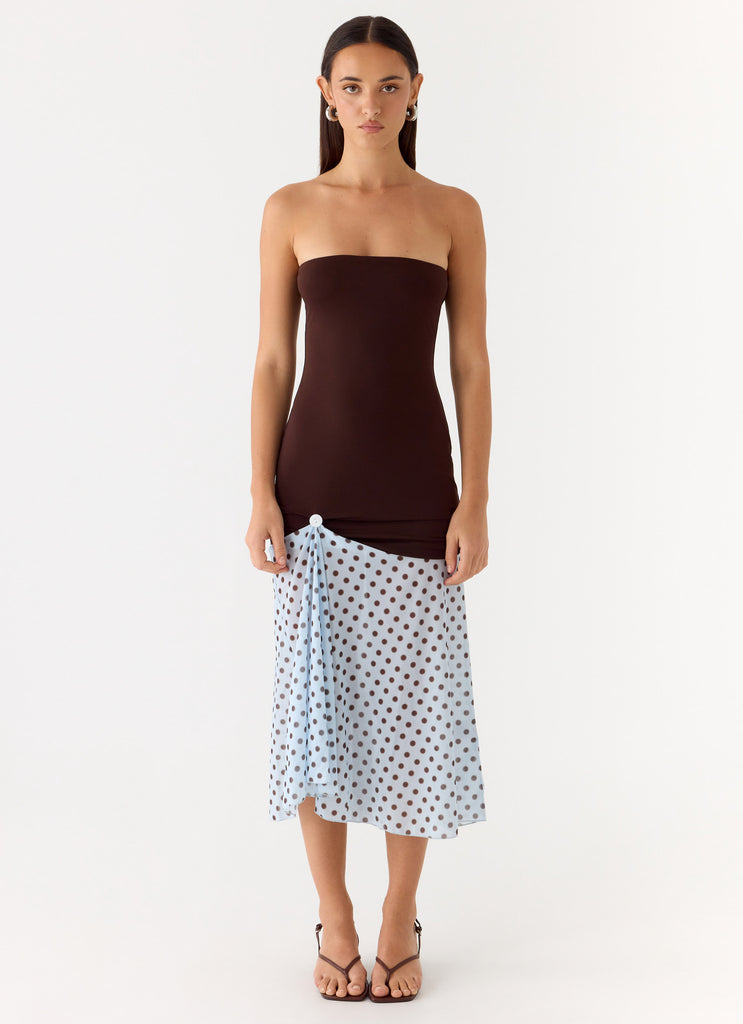 Schell Midi Dress - Chocolate Dot