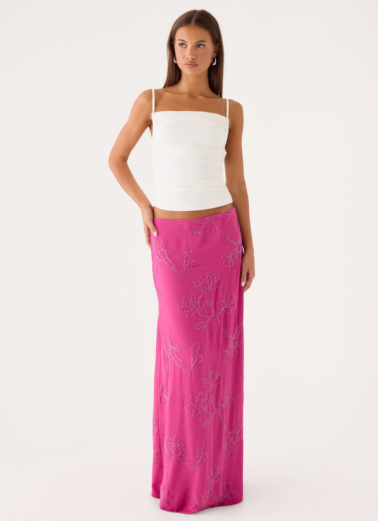 Secret Spot Maxi Skirt - Berry Kiss