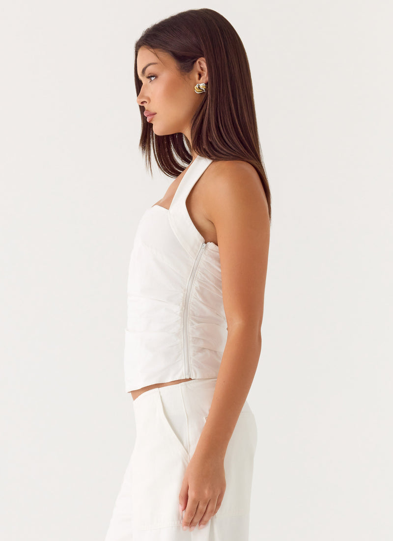 Seethal Halter Top - White