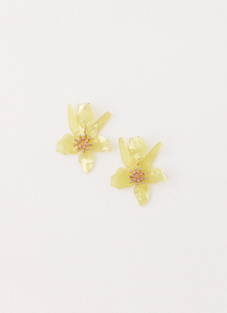 Siesta Flower Earrings - Yellow