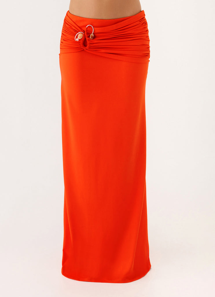 Selmah Hardware Maxi Skirt - Tangerine