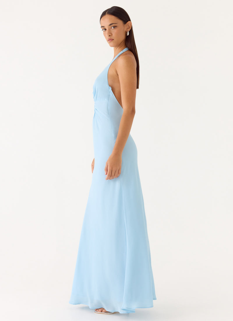 Sharpay Halter Maxi Dress - Pale Blue