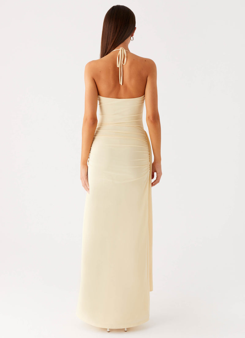 Signal Halter Maxi Dress - Sunny Yellow