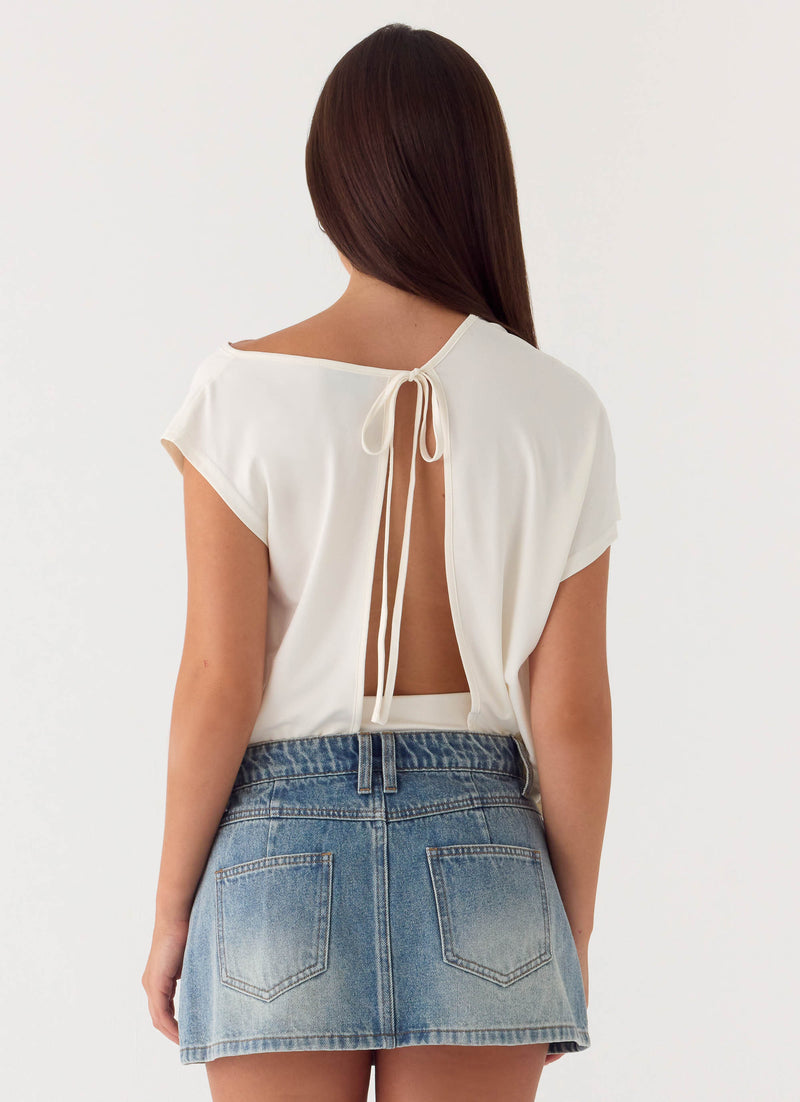 Silas Low Rise Denim Mini Skirt - Vintage Wash Blue