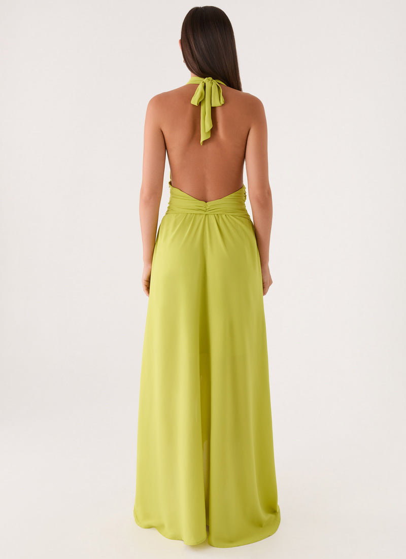 Sinead Halter Maxi Dress - Lime