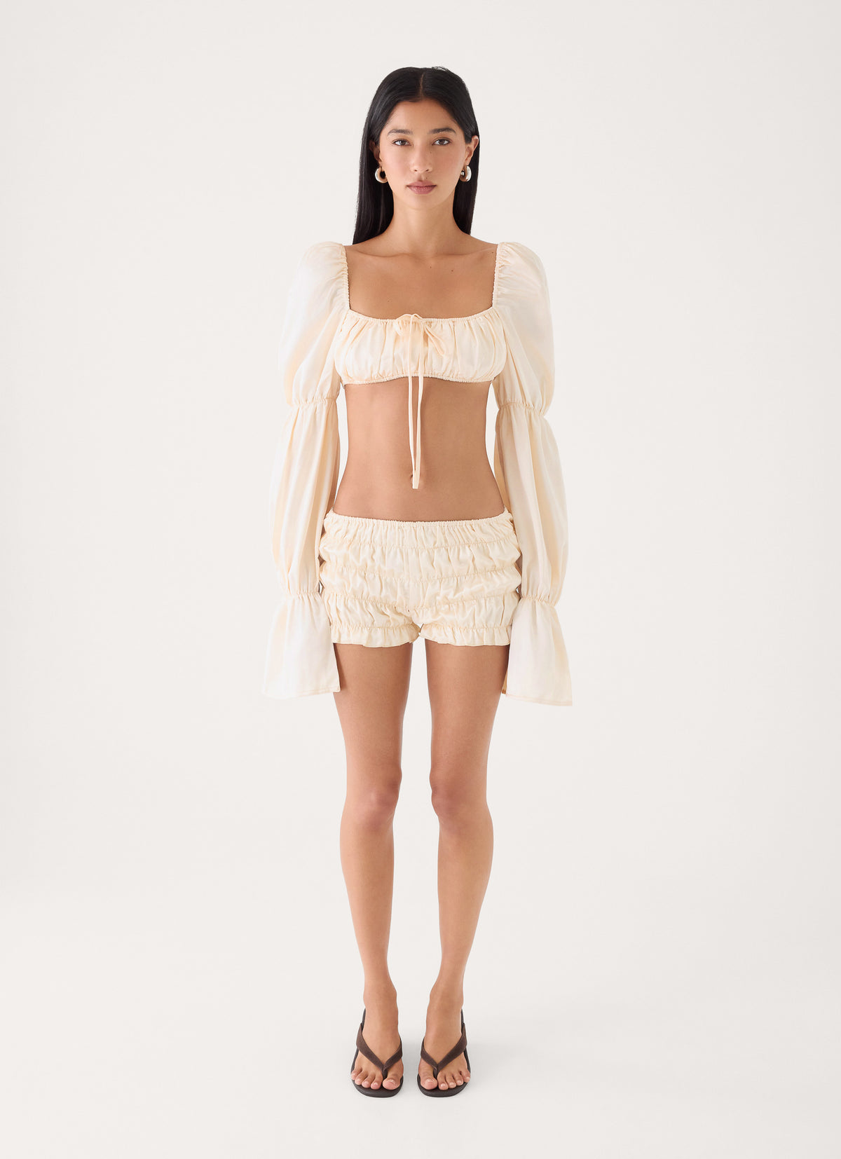 Soft Angelique Satin Short - Cream