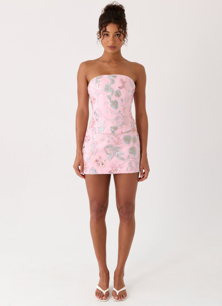 Solaire Strapless Corset Top - Pink