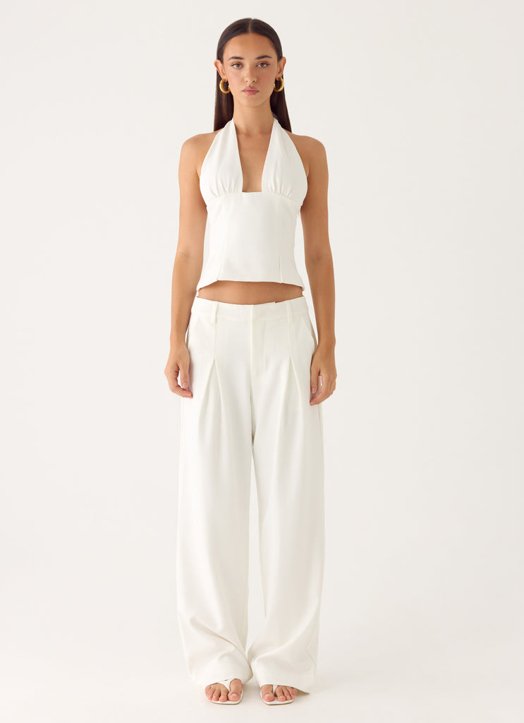 Sora Low Rise Pant - White