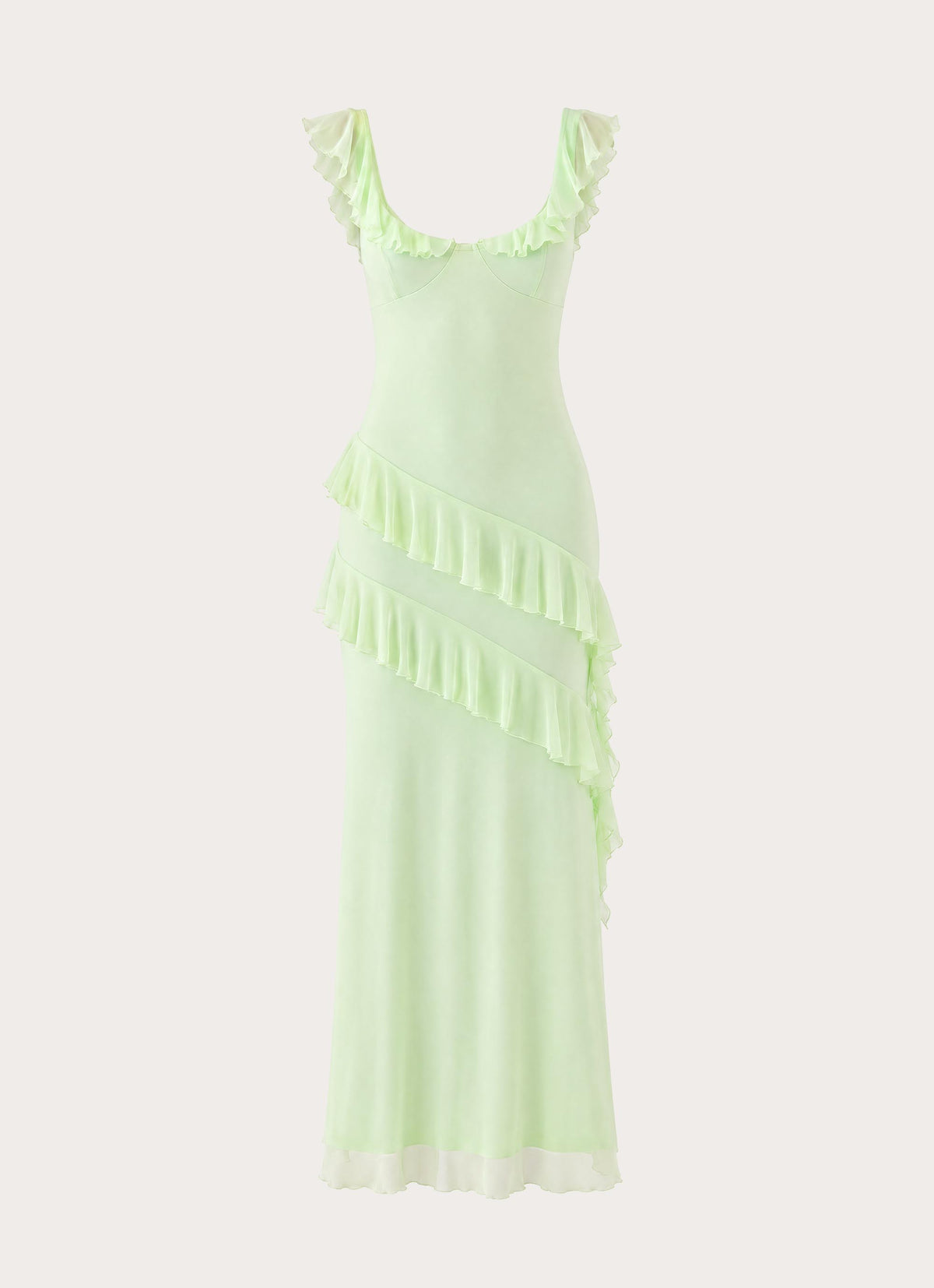 Soreline Ruffle Maxi Dress - Soft Lime