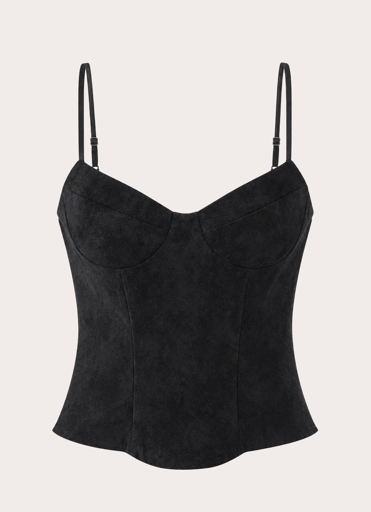 Sugar And Spice Faux Suede Corset Top - Black