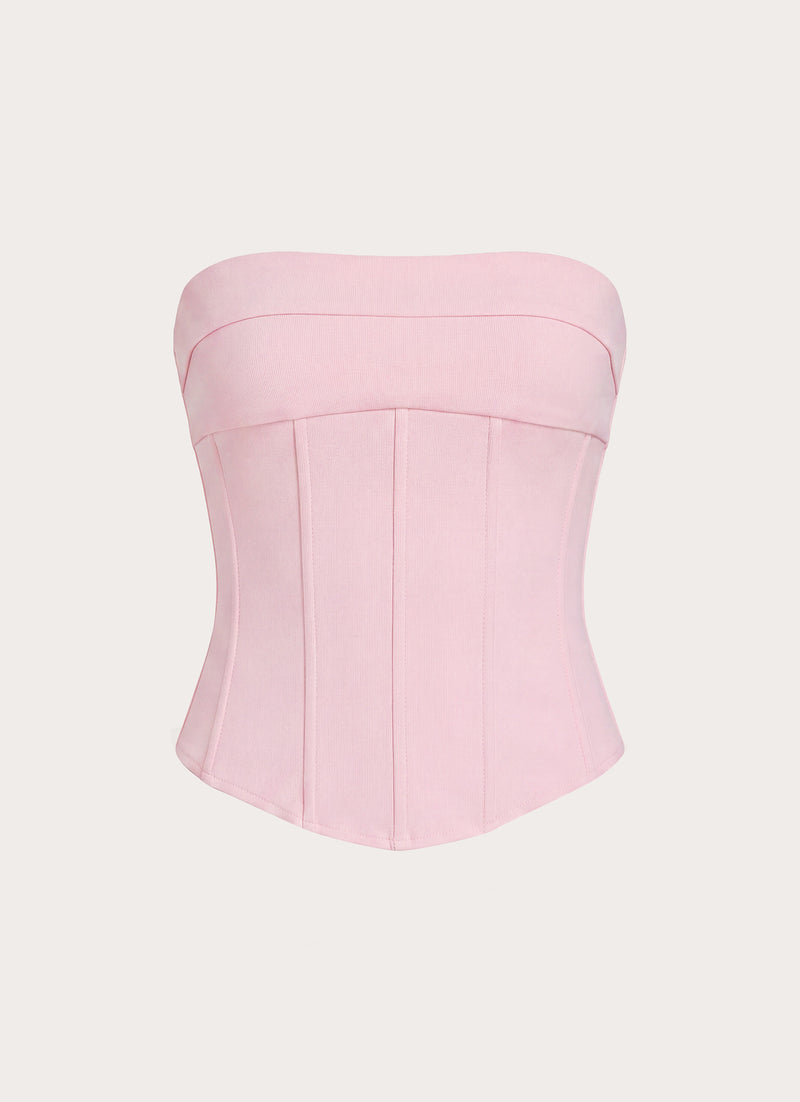 Super Model Crepe Corset Top - Pink