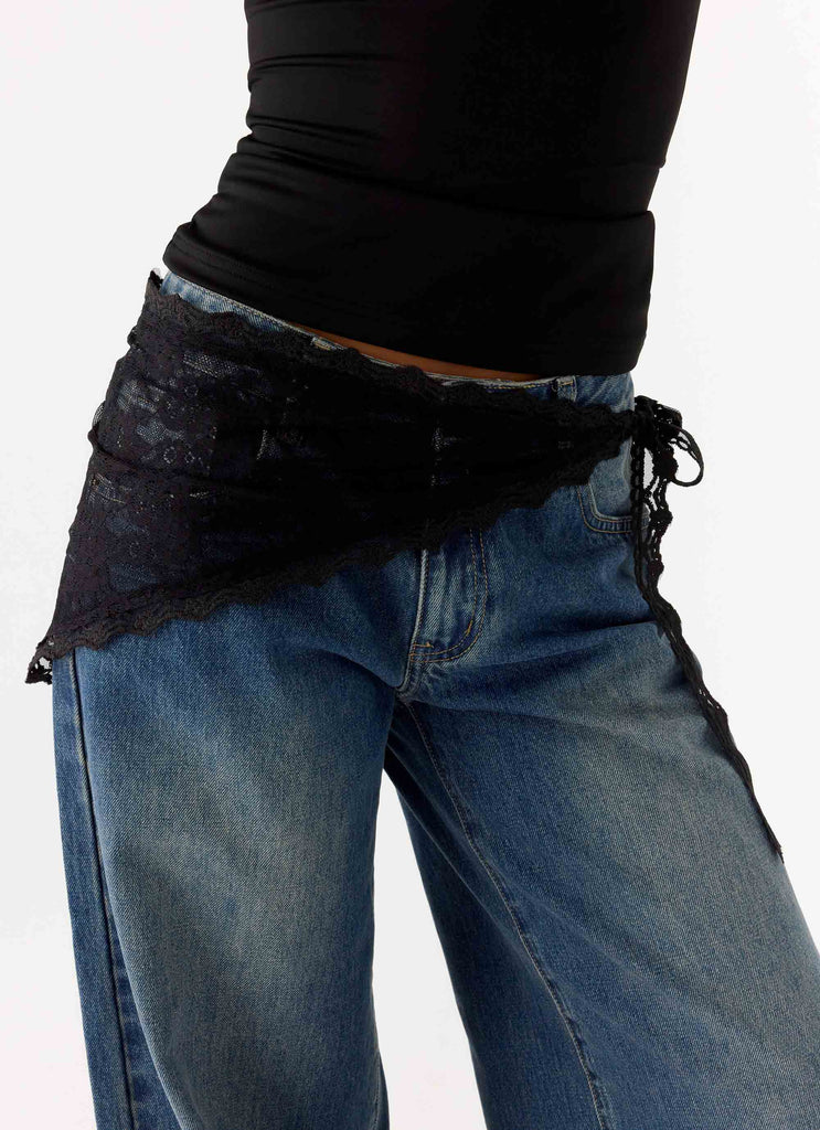 Sweet Thing Lace Scarf - Black