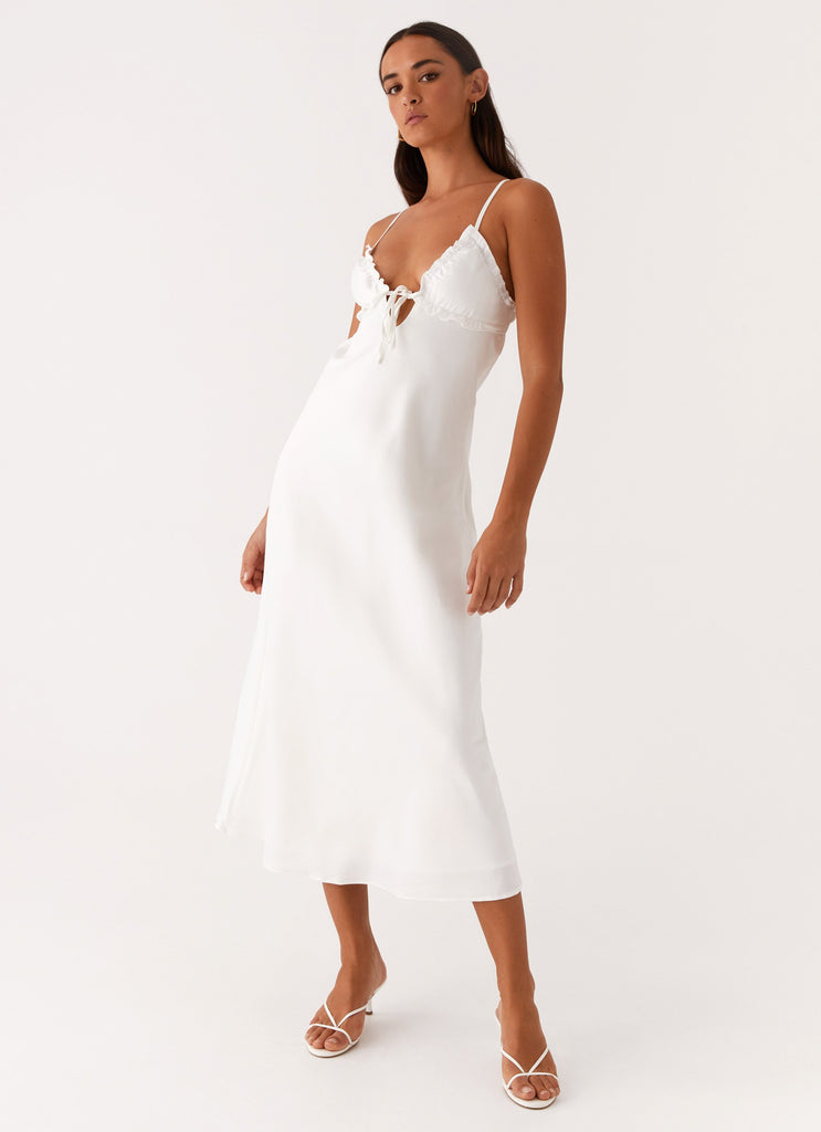 Take Note Midi Dress - White