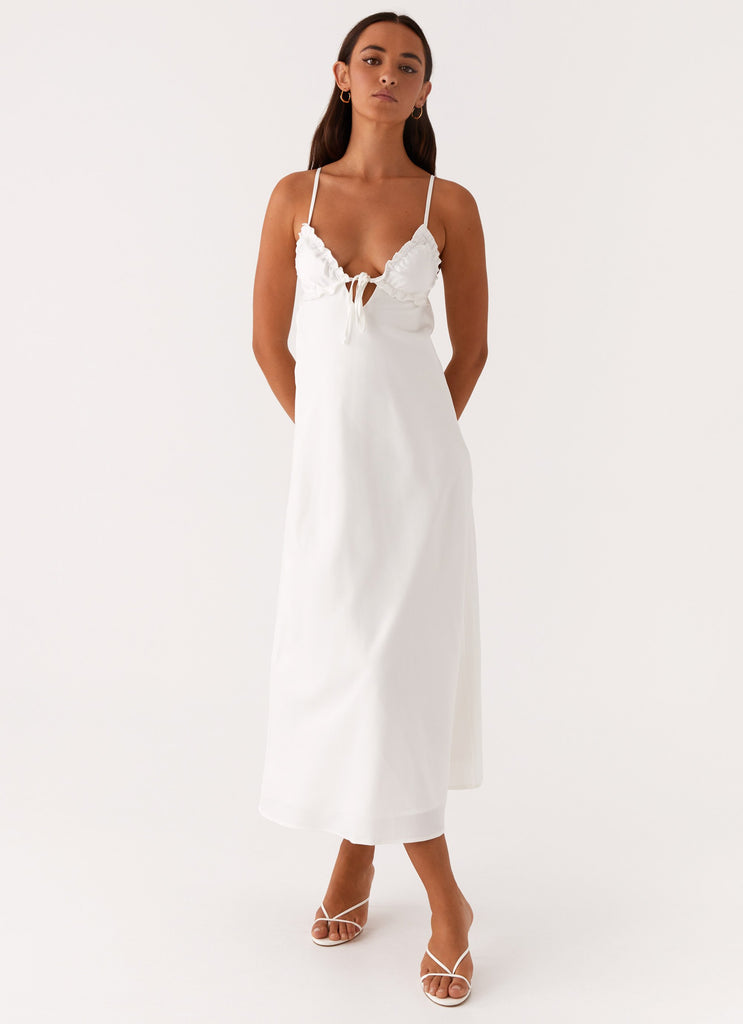 Take Note Midi Dress - White