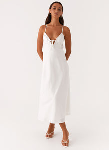 Take Note Midi Dress - White