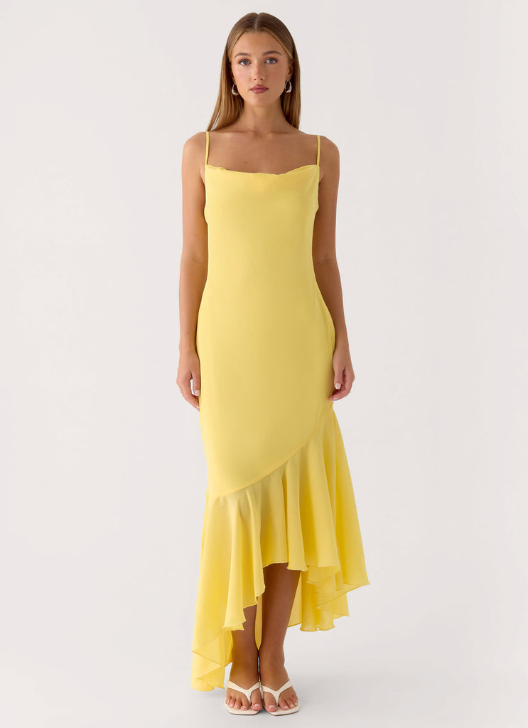 Talindra Midi Dress - Bright Lemon