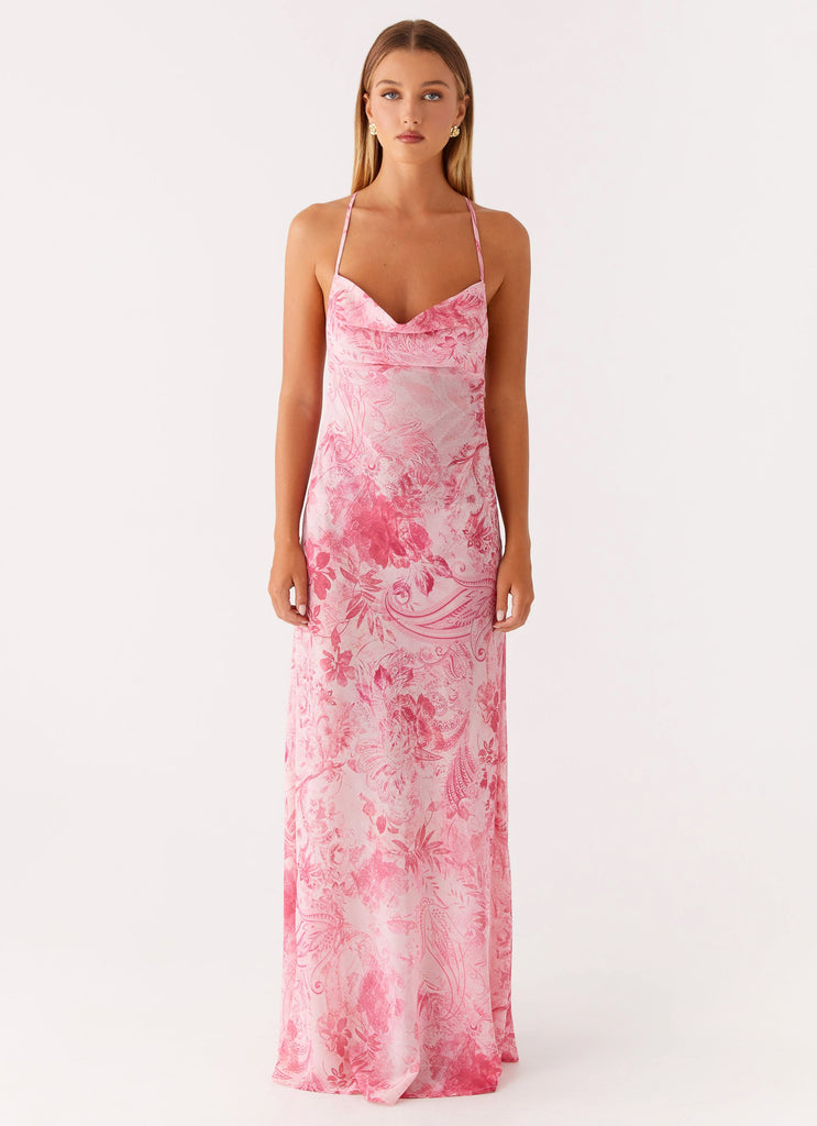 Tara Maxi Dress - Pink Print