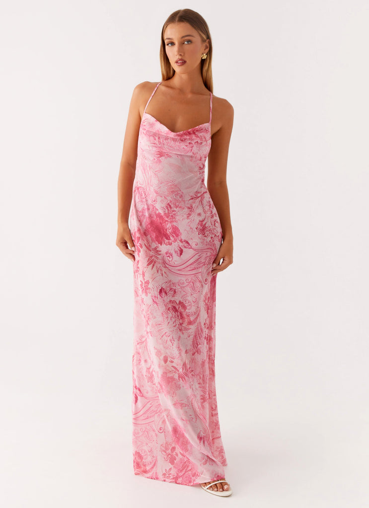 Tara Maxi Dress - Pink Print