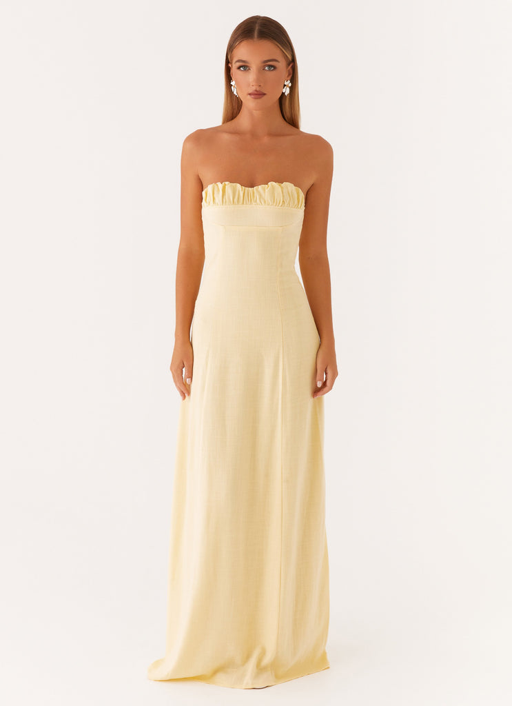 Tayla Linen Maxi Dress - Yellow