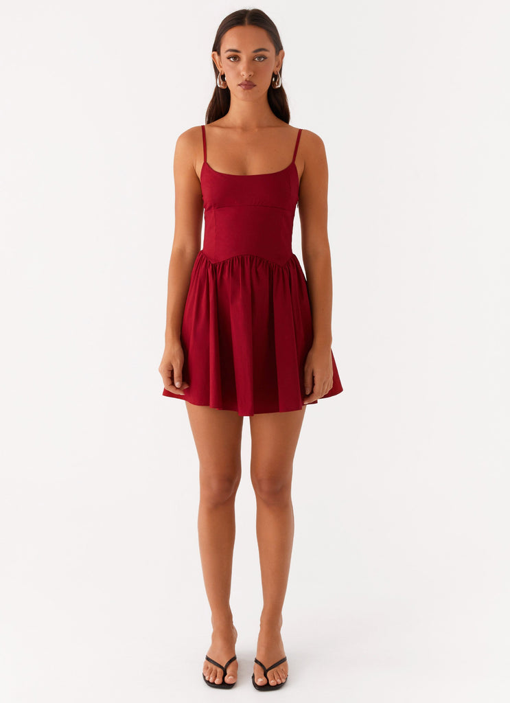 Tesoro Mio Mini Dress - Maroon