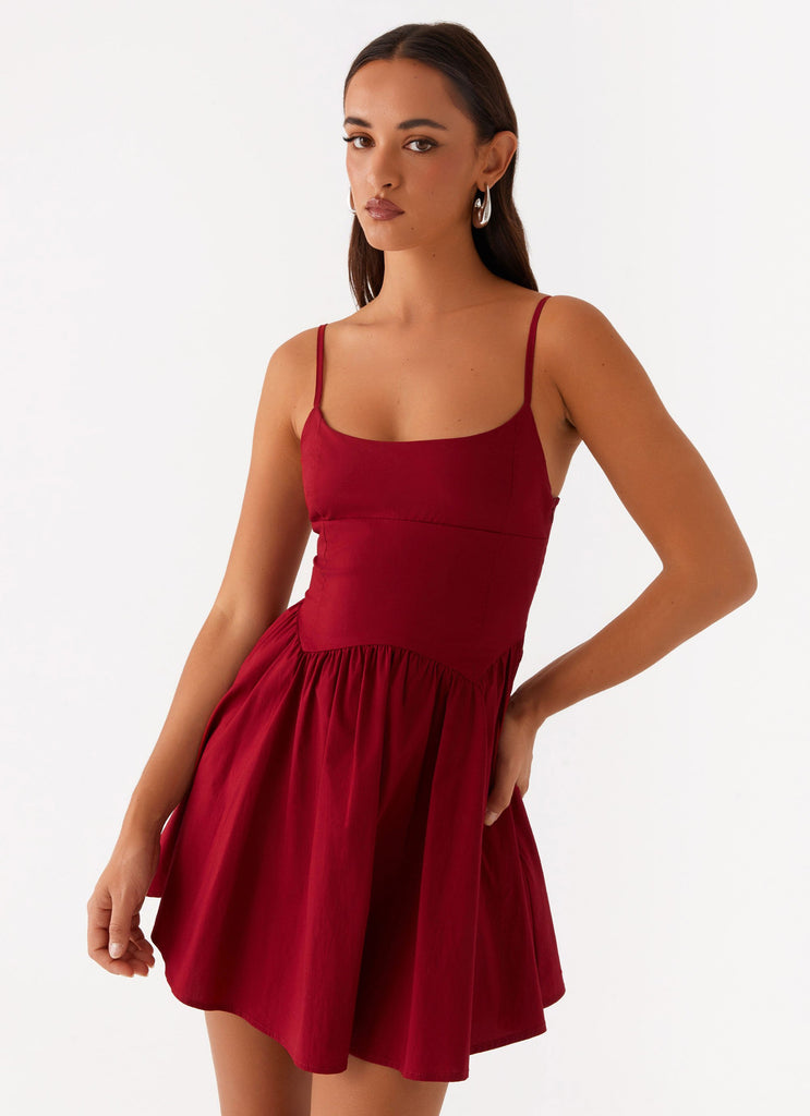 Tesoro Mio Mini Dress - Maroon