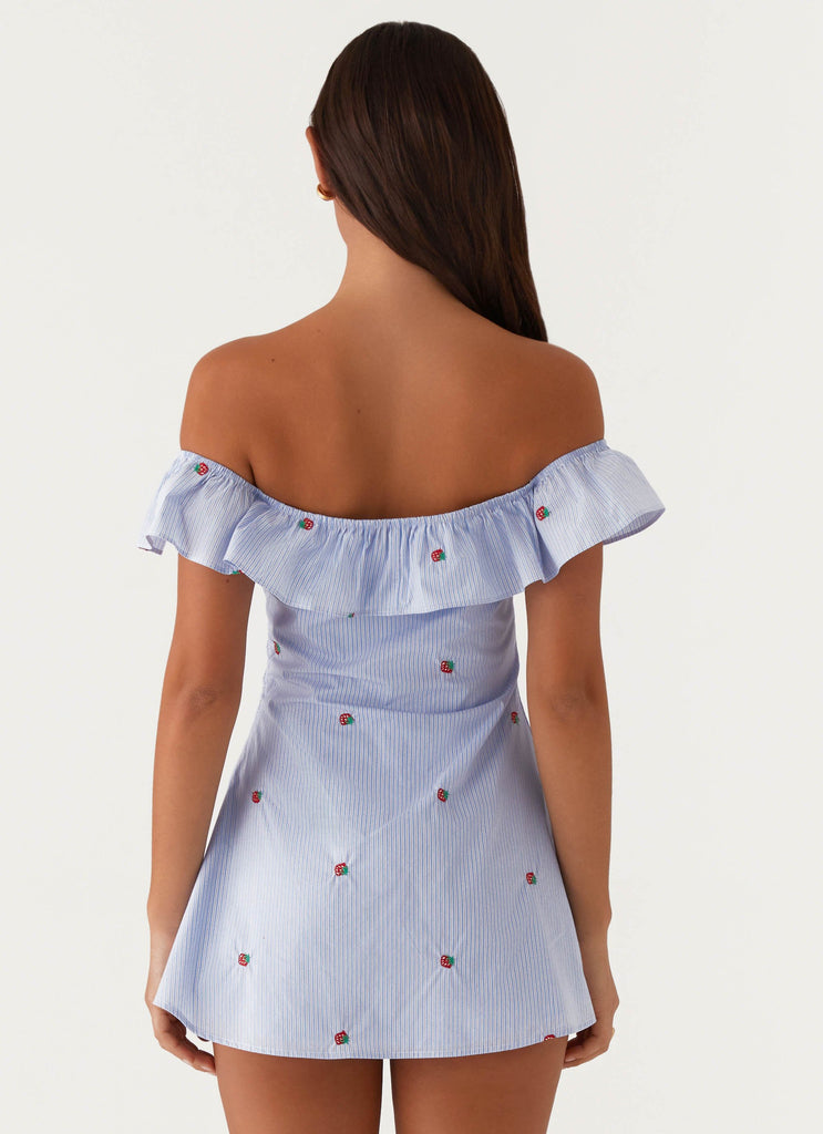 Texas Sun Linen Mini Dress - Blue