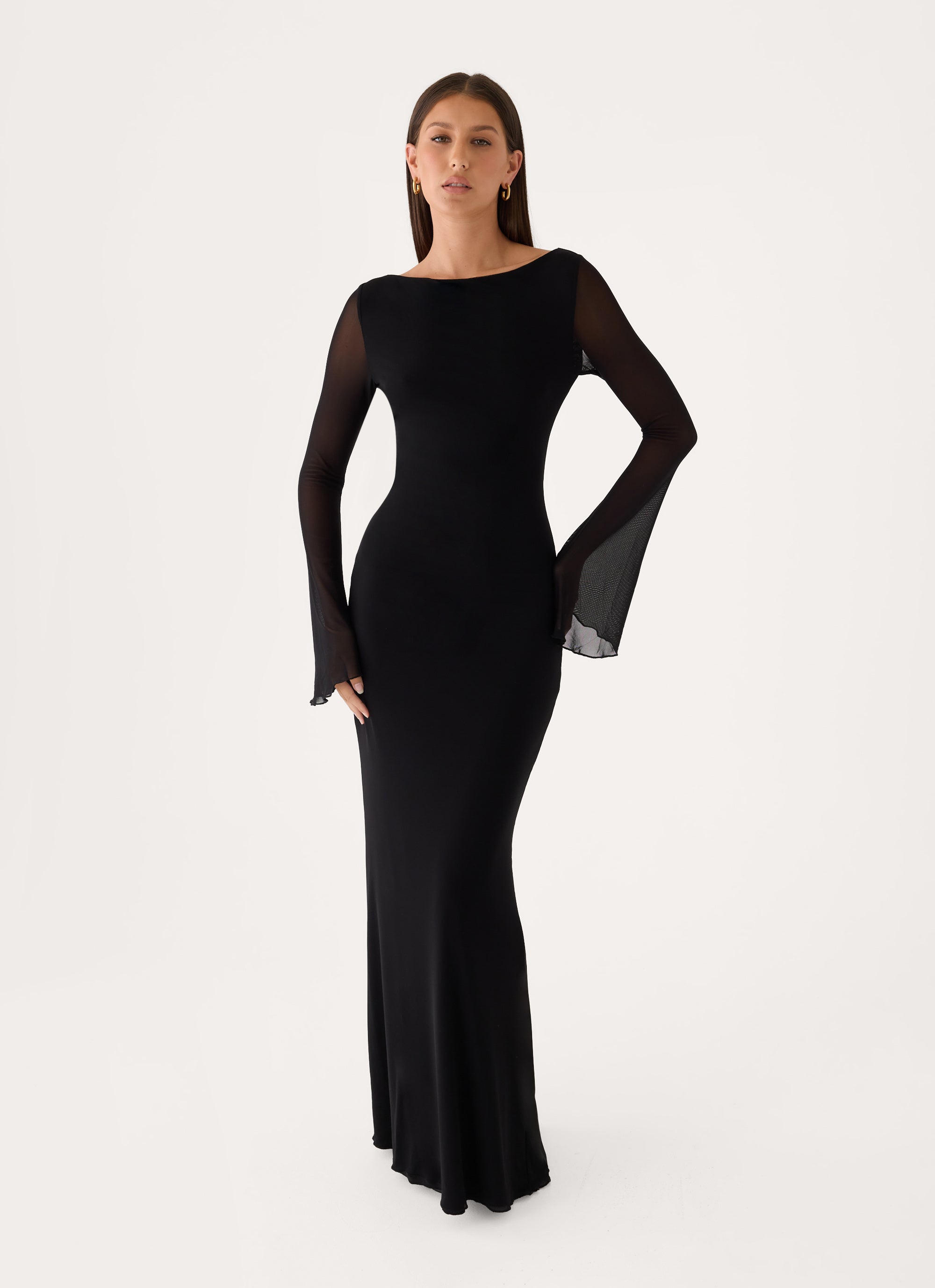 The After Party Backless Maxi Dress - Black – Peppermayo