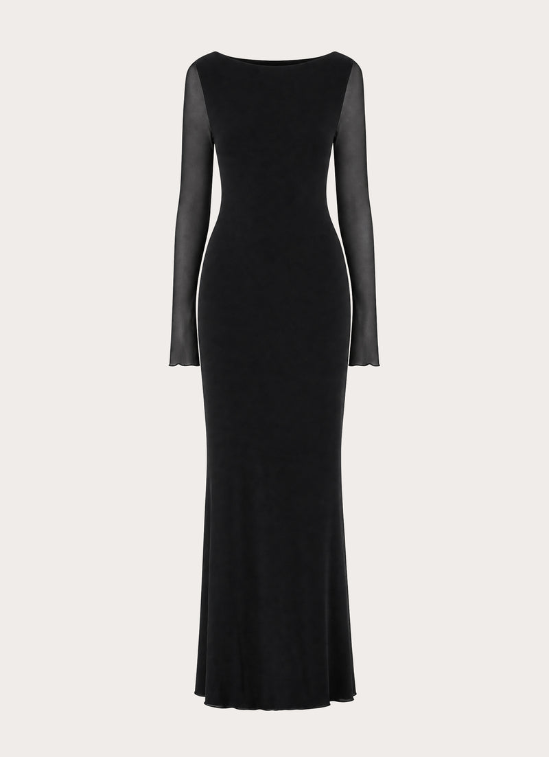 The After Party Backless Maxi Dress - Black