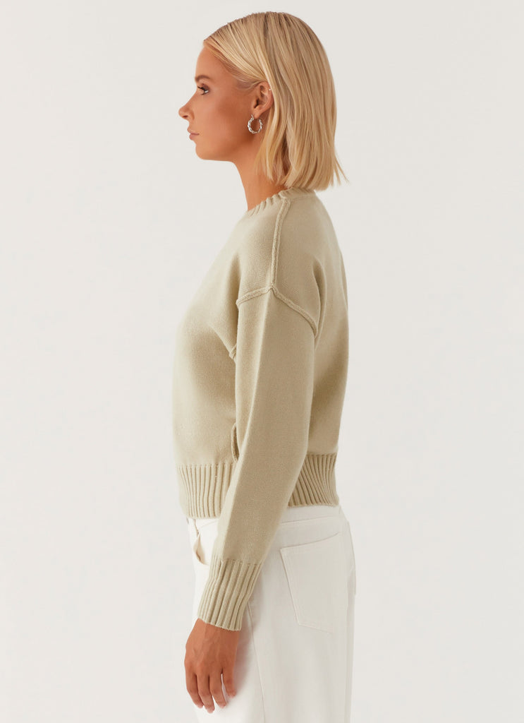 Thelma Oversized Knit Sweater - Pastel Green